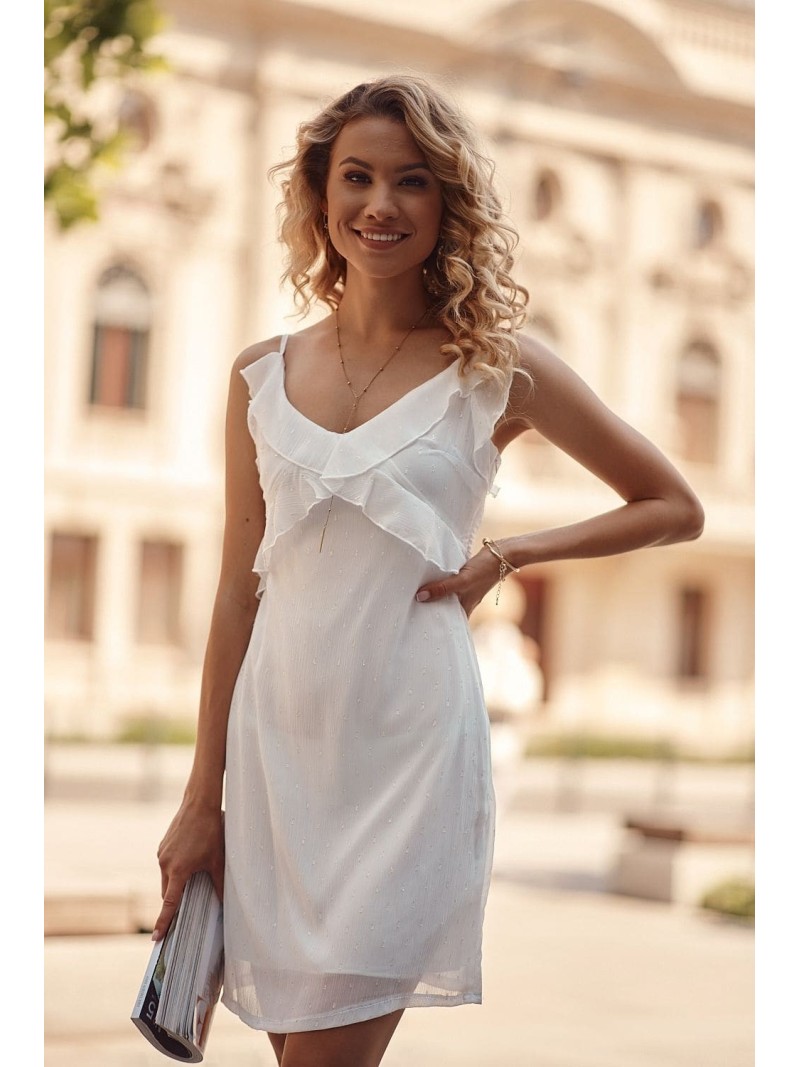 Charming cream dress with ruffles PR32120 - Online store - Boutique